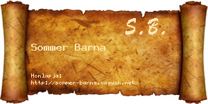 Sommer Barna névjegykártya